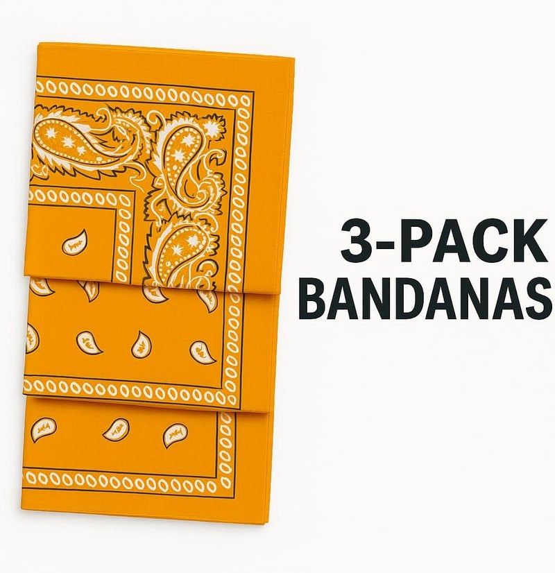 SUNRIBE 3 Pack Paisley Bandanas – 100% Cotton Square 21x21 Head Wrap, Headband, Face Cover, Neck Scarf for Men & Women - Image 5